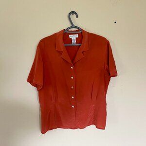 Orange Silk Blouse